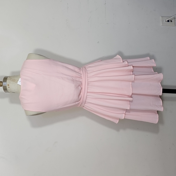 Lioness Peach Deep Vneck Tiered Dress Size S - Picture 4 of 8